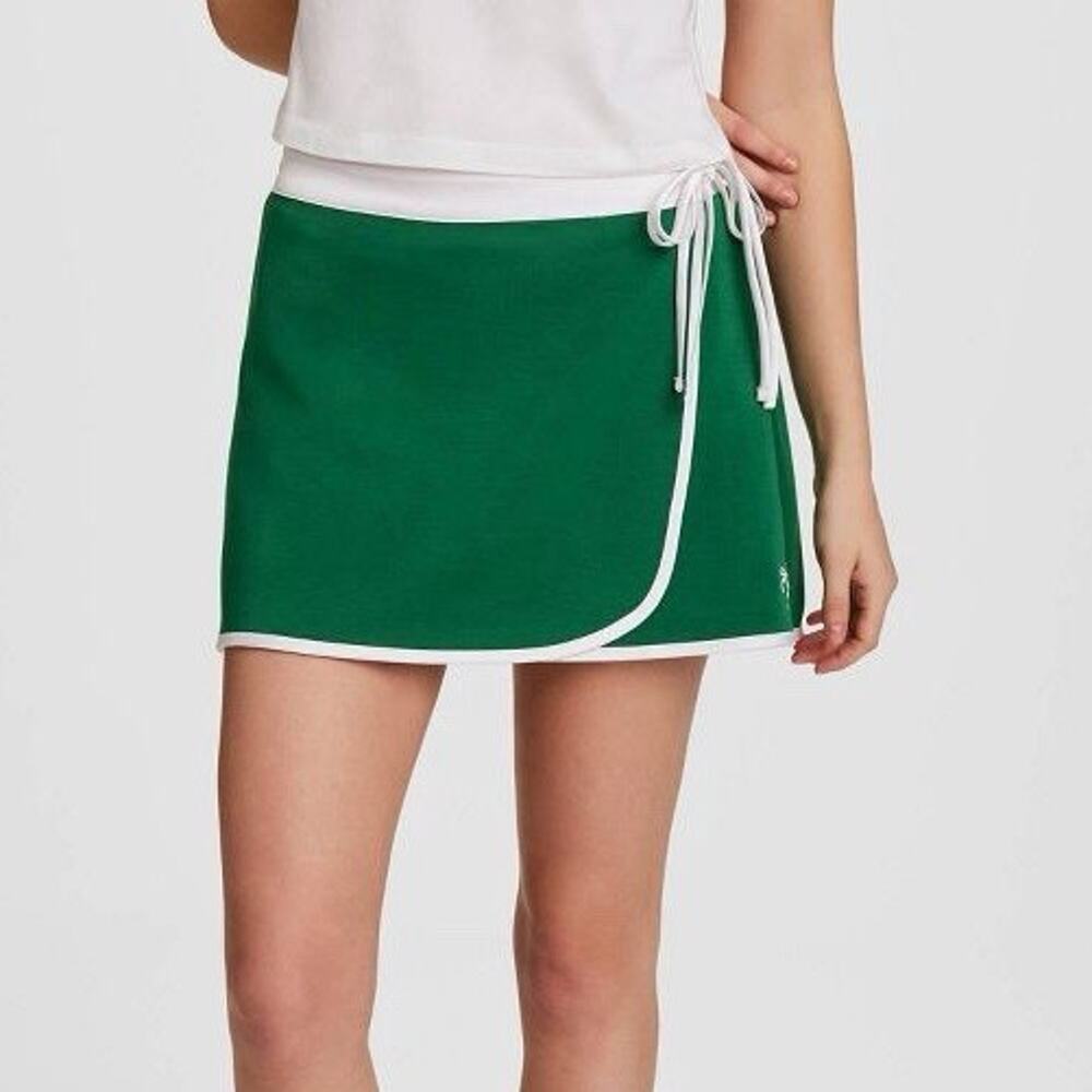 NWT Champion In The Stands Wrap Skort Womens M Green White Tennis Golf Modal